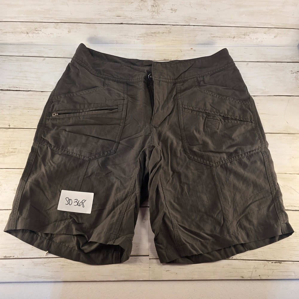 REI Sahara‎ Hiking Shorts Womens 4 Charcoal Gray UPF 50+ Cargo Outdoor Trekking